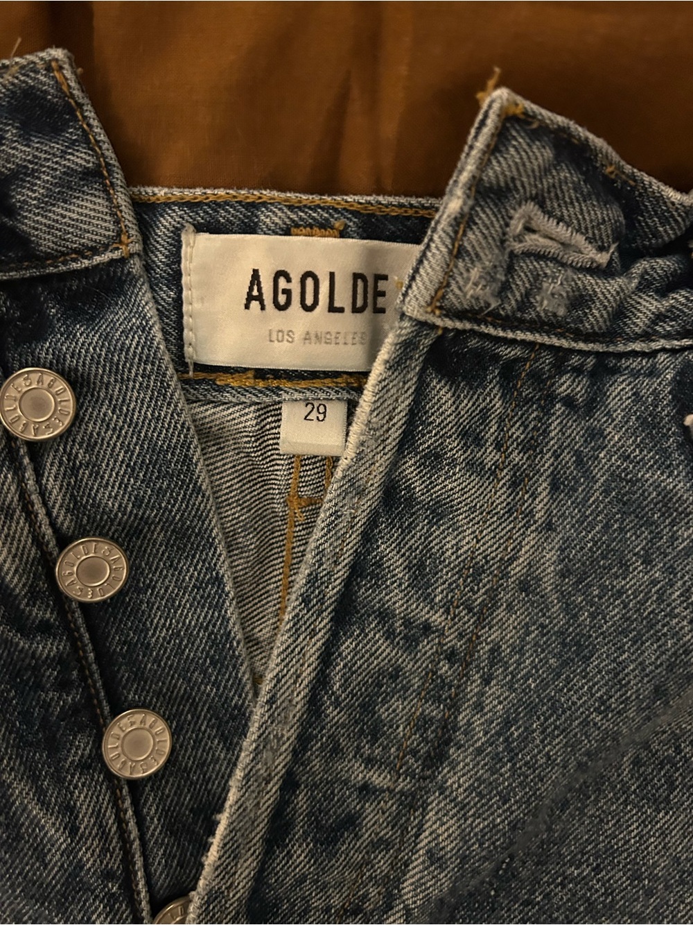 Agolde Women's Light Blue High-Rise Button-Fly Jeans